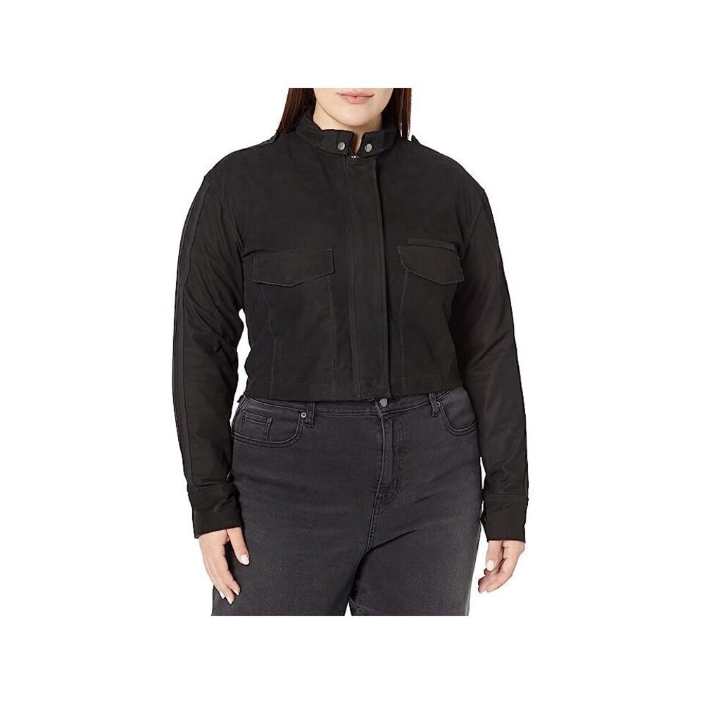 Jakett NEW YORK Womens Christina Nubuck Leather ,Black ,SM